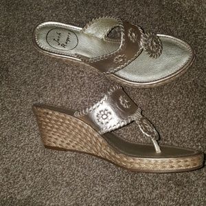 Jack Rogers Platinum "Marbella" Wedge Sandals